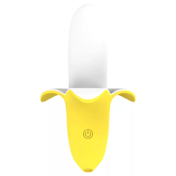 Lonely - uppladdningsbar vibrator - vattentät bananformad - gul/vit