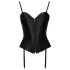 Cottelli Party - satinbustier med strumpeband - svart