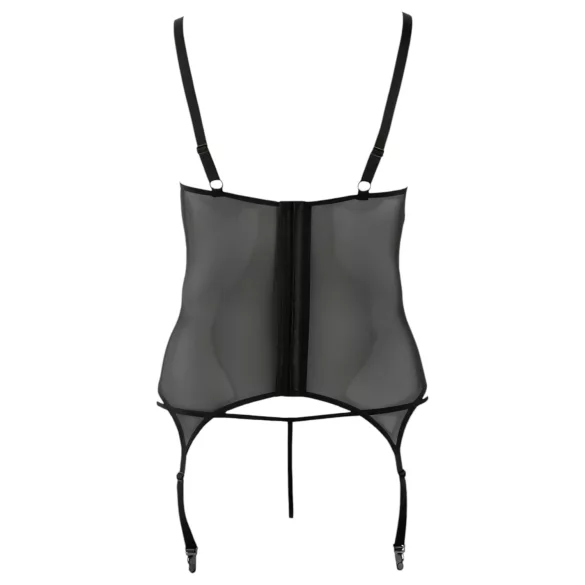 Cottelli - damtop plus size - blommigt mönster - svart