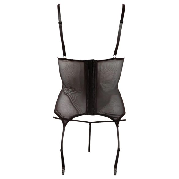 Cottelli - transparent topp - glansiga ränder - svart - L