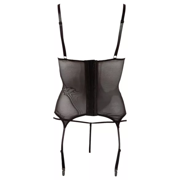 Cottelli - transparent topp - glansiga ränder - svart - XL