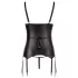 Cottelli Bondage - glansig push-up‑topp med handbojor (svart) - XL