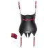 Cottelli Bondage - Push up topp med krage - glänsande svart - XL