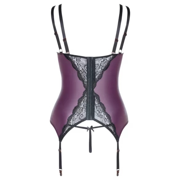 Cottelli Curves - spetsig korsettunderklädesset (lila) - 90D/XL