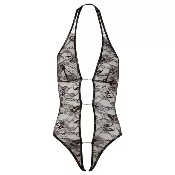 Abierta Fina - Bodysuit i spets - Djup urringning - Svart
