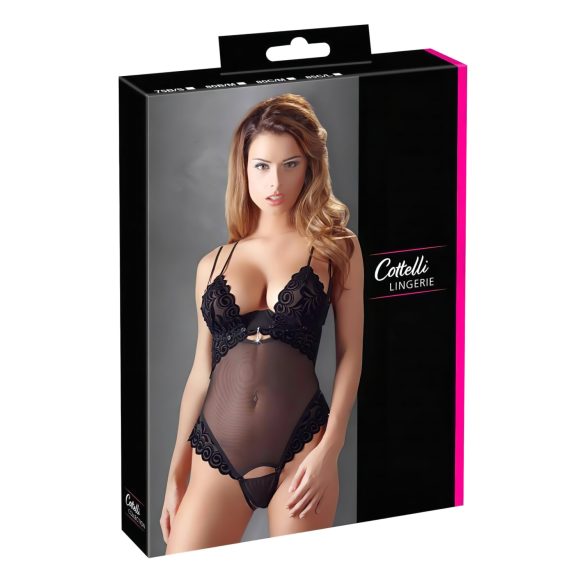 Cottelli - Mjuk och justerbar body (svart)