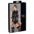 Cottelli Bondage - ärmlös glänsande body med handbojor - svart - M
