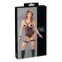Cottelli Bondage - body med metallringar och handledsbojor - svart - M