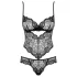 Obsessive - body för damer - blommig spets - svart - L/XL