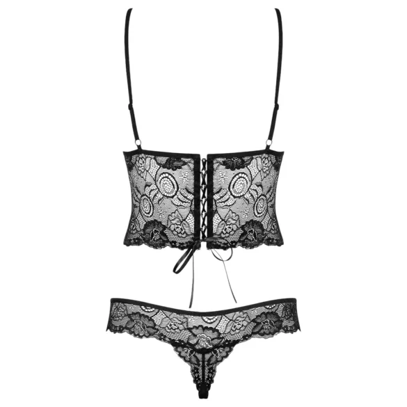Obsessive - body för damer - blommig spets - svart - L/XL