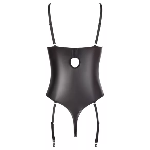 Abierta Fina - öppen body - spets och remmar - svart - 80C/M