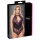 Cottelli Plus Size - spetsbody med blommor - svart/lila