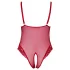 Cottelli Curves - body dam spets transparent röd - 3XL