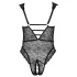 Cottelli Curves Plus Size - transparent mönstrad body - svart