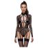 Cottelli - genomskinlig, rem-bodysuit (svart) - L