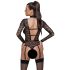 Cottelli - genomskinlig, rem-bodysuit (svart) - L