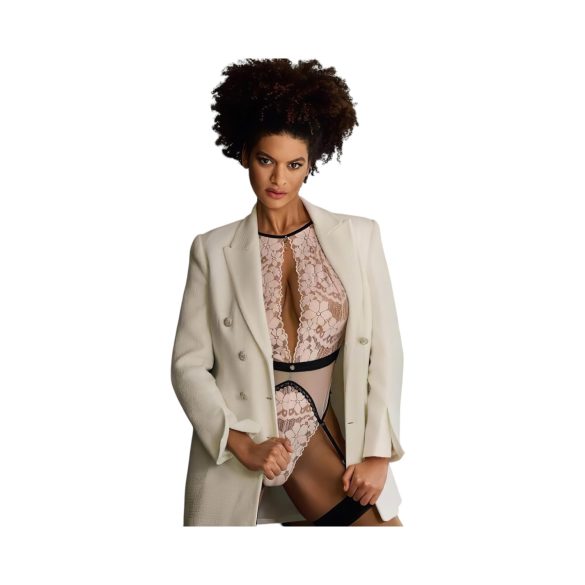 Obsessive - body med strumpebandshållare - rosa - L/XL