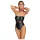 Cottelli Bondage - glansig body med armbojor (svart) - M