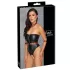 Cottelli Bondage - glansig body med armbojor (svart) - M