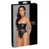 Cottelli Bondage - body med handbojor - glänsande svart - L