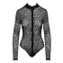 Noir - leopardmönstrad långärmad body (svart) - M