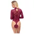 Cottelli - transparent spetsbody (röd) - M
