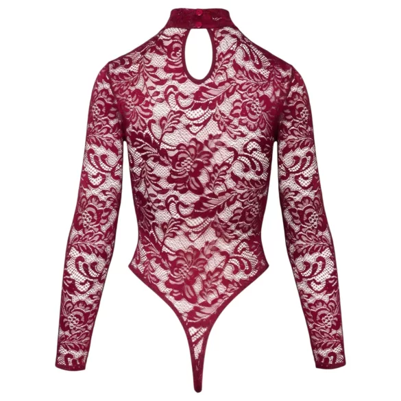 Cottelli - transparent spetsbody (röd) - M