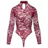 Cottelli - transparent spetsbody (röd) - M