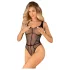 Obsessive - nätbody med öppen gren - transparent svart - S-L