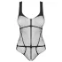 Obsessive - nätbody med öppen gren - transparent svart - S-L