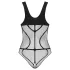 Obsessive - nätbody med öppen gren - transparent svart - S-L