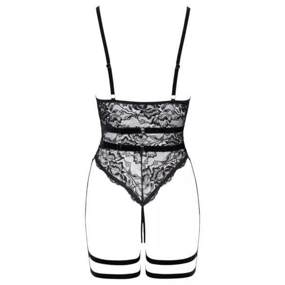 Cottelli - öppen body med remmar - svart - L