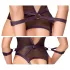 Cottelli Bondage - öppen body med handledsbojor - svart