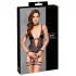Cottelli Bondage - öppen body med handledsbojor - svart - M