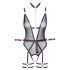 Cottelli Bondage - Öppen body med armmanschetter (svart) - XL