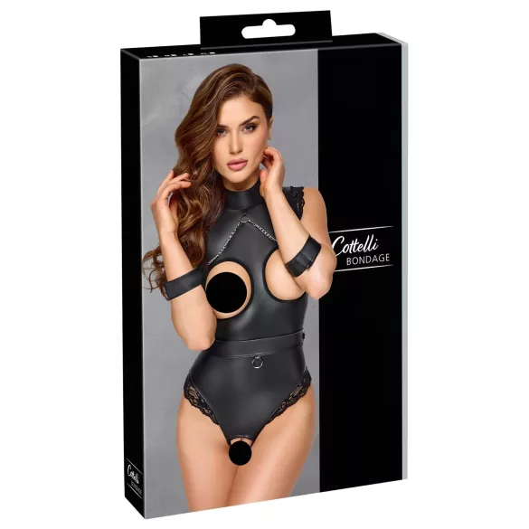 Cottelli Bondage - öppen bröst body - svart - M