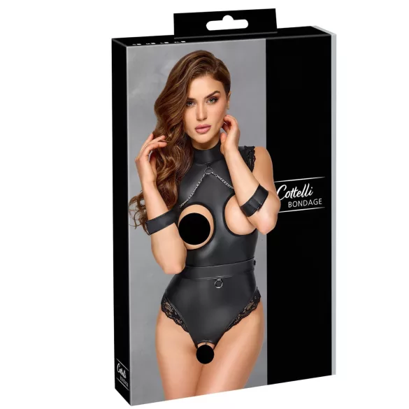 Cottelli Bondage - öppen bröst body - svart - M