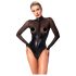 Noir - body med transparent insats - glansig - svart - L