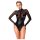 Noir - body med transparent insats - glansig - svart - XL