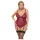 Cottelli Curves - body med kedjedetaljer - röd spets - 3XL