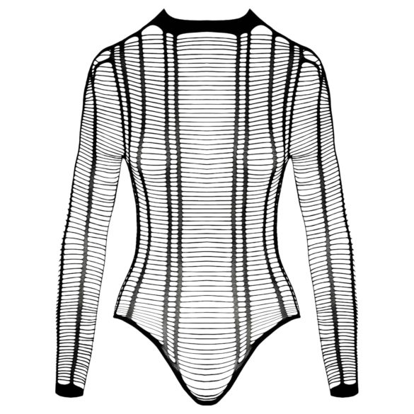 Cottelli - Randig öppen body (svart) - S-L