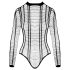Cottelli - Randig öppen body (svart) - S-L