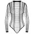 Cottelli - Randig öppen body (svart) - S-L