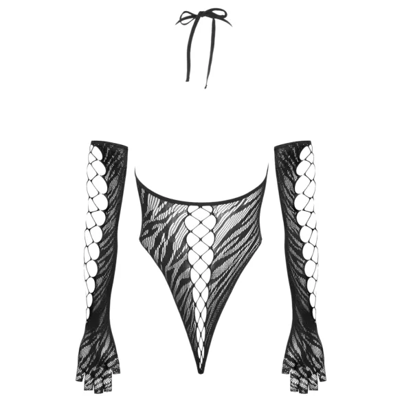 Cottelli - body med handskar - svart - S-L