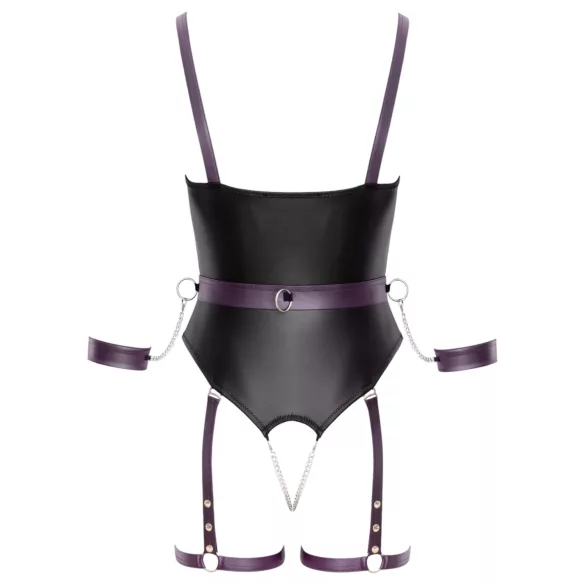 Cottelli - öppen bondagebody med handbojor - svart - M