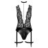 Noir Libido - kroppsstrumpa med strumpeband (svart) - M