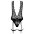Noir Libido - kroppsstrumpa med strumpeband (svart) - M