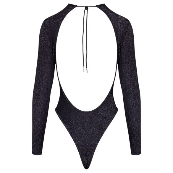 Cottelli - öppen rygg, glittrande body (svart) - M