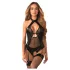 Obsessive Dominna - body - transparent, glansig effekt - svart