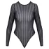 Cottelli - randig body med silvertråd (svart) - S-L